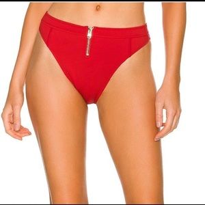 GIGI C Red Zipper Bikini Bottoms